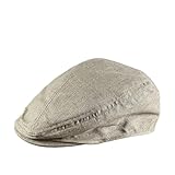 QuxetlRyz Schiebermütze Herren Männer Flachs Atmungsaktive Baskenmützen Retro Newsboy Caps Frauen Männer Blaue Kappe Schirmmütze Maler Kappen Fahrer Flache Kappe(Gray,L 58-60cm)