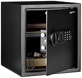 Amazon Basics – Elektronischer Tresor aus Stahl mit programmierbarem digitalem Tastenfeld für Schmuck, Geld, Wertsachen, 34 l, 33 cm x 33 cm x 36 cm (B x T x H), Schwarz