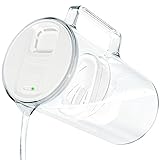 Wessper Wasserfilter Kanne mit LED-Anzeige 3l, Glas wasserkanne mit aktivkohle filter, Wassekrug mit wasserfilterkartuschen für trinkwasser BPA FREE -Weiß