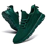 VGPSFN Herren Laufschuhe Sneakers Schuhe Sportschuhe Turnschuhe Straßenlaufschuhe Joggen Tennis Walkingschuhe Slip on Wandern Leichte Atmungsaktive Freizeit Lauftraining Gym Sport Dunkelgrün EU 43