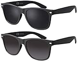La Optica B.L.M. Herren Sonnenbrille UV400 Damen Sunglasses Retro Vintage Sport - Party Festival JGA Set Matt Schwarz (Gläser: Grau, Verlauf Gradient)