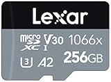 Lexar Professional 1066x Micro SD Karte 256GB, Speicherkarte microSDXC UHS-I SILVER Serie, Enthält SD-Adapter, Bis Zu 160MB/s Lesegeschwindigkeit, für Action-Kamera, Drohnen, Handy (LMS1066256G-BNAAG)