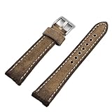 YELEMEABHB Retro-Uhrenarmband aus Nasswachs-Canvas, 18 mm, 19 mm, 20 mm, 21 mm, 22 mm, Grau, Blau, Braun, Grün, Denim-Armband, Ersatzarmband for Schnellverschluss Uhrenarmband(6,24MM_L-130 90MM)