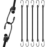 SEPGLITTER 5 Stück Spanngummi mit Haken, Gepäckspanner Expander Gummispanner mit Haken 60 cm für Camping Wandern Zelte Planen LKWs Boote