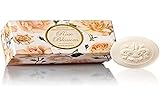 Rosenseife, rund 6 St 50g, handgemachte italienische Seife aus Fiorentino, mit dekorativer Prägung