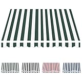 Markisenstoff Wasserdicht Polyester Outdoor Baldachin Ersatzmaterial für Balkon & Garten, passt Klemmmarkisen 1,5-4m breit (Dunkelgrün, 4x2,0m)