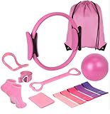 Pilates-Kit für Zuhause, für Damen, Ring und Ball, magischer Kreis-Reifen mit Widerstandsbändern, kompaktes Toning, Fitness-Essentials, Starterzubehör für Mini-Hüftgurt, Beine, Arme, Oberschenkel