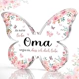 CheriGift Sinnvolle Geschenke für Oma, Geburtstagsgeschenke für Oma von Enkel Enkelin - Acryl Schmetterling Dekoration/Briefbeschwerer, Oma Geschenk Geburtstag Muttertag