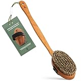 Nachhaltige Body Brush: Badebürste aus Holz und Naturborsten. Typ: MITTEL (Sisal&Rosshaar). Körperbürste, Rückenbürsten mit langem Stiel, Nassbürste & Trockenbürste. 100% deutsche Produktion.