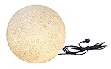 Trango 1er Set 200GB LED Kugel Granitstein-Optik Gartenkugel IP65 Kugelleuchte in 20cm Durchmesser incl. je 1x E27 LED Leuchtmittel mit je 5 Meter Kabel, Kugellampe, Gartenleuchte, Außenlampe