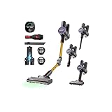 Zynet S9 Akku Staubsauger, 500W/45000Pa/45Min Staubsauger Kabellos mit Knick-Rohr, Wandladestation, Selbststehender Kabelloser Akkusauger mit Grünes Licht für Tierhaare Teppiche Hartböden