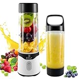COKUNST Tragbarer Mixer für Smoothies und Shakes, 530ml Portable Blender mit 6 Klingen, Wiederaufladbarem Typ-C, Smoothie Mixer, Mini-Mixer mit Griffdeckel für die Reisesportküche