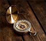 Messing Kompass,Wasserdicht Kompass,Portable Wasserdicht Taschenkompass für Wandern, Taschenkompass für Kinder,Backpacking