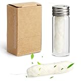 APOMOONS 3x30m Zahnseide Im Glasflakon 90m Zahnseide Gewachst Zahnpflege Minzgeschmack Zahnseides Nachhaltig Zahnzwischenraumreiniger Dental Floss Nachfüllpackung Kappenspitze Spender