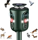 Katzenschreck Ultraschall Solar, 360 Grad Katzenschreck für Garten 5 Modus Einstellbar Marderschreck Tiervertreiber, 10m Mader Abwehr für Marder Katzen Waschbär Hunde Vögel Mäuse