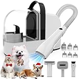 AIRROBO PG10 Hundeschermaschine mit Staubsauger 12000 Pa, Hundebürste Tierhaarentferner für Hunde Katzen, Leise Schermaschine Hund mit Pflegewerkzeugen, 1.4L Staubbehälter