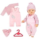 Ruikdly Puppenkleidung, 36-45 cm / 18 Zoll Kleidung Outfits für Baby Puppen, Kleidung Puppen Zubehör mit T-Shirt Hüte Hosen Kleiderbügel, Geschenk für Kinder Mädchen Jungen