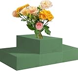GOCUODE 4er Steckschaum für Blumen 14x8x4cm, Blumensteckschaum Selbst Schneidbar mit Bruchsicher Verpackung, Hohe Saugkraft für Frischblumen Kunstblumen, DIY Hochzeit Floristik Basteln