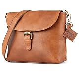 Berliner Bags Vintage Umhängetasche Catalina, Mittelgroße Crossbody Bag aus Leder, Schultertasche mit Magnetverschluss, Handtasche für Damen - Braun