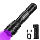 BraiseBeam 395nm UV Taschenlampe Schwarzlicht, Fokussierbare LED Lampe mit Einzelmodus, Tragbare Schwarzlichtlampe für UV Harz, Bernsteinsuche, Mineralienprüfung, Haustierurintests