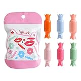 Lippenstift-Set – 6 x Samt Katzenstreu | Sechs Coloring Lipstick | 6 Farben Lippenstift im Bonbon-Stil