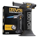LEXIVON Bunsenbrenner Küche – Butan Flambierbrenner mit Kindersicherung & einstellbarer Flamme, Küchenbrenner & Blowtorch für Crème Brûlée & DIY | Aluminiumtank (LX-775)