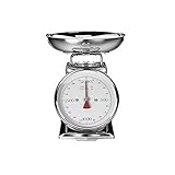 GASTROBACK 30102 Classic Waage, 2 kg mit Tara-Funktion, Küchenwaage, analog, mit Wiegeschale, poliert, Edelstahl Silber