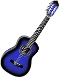 31 Zoll Kindergitarre Konzertgitarre in Blau Schattiert für Kinder Nylonsaiten