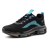 Hitmars Laufschuhe Herren Sportschuhe Turnschuhe Joggingschuhe Running Sport Schuhe Luftkissen Atmungsaktiv Gym Sneaker Fitness Trailrunning Schwarz-Grün 42