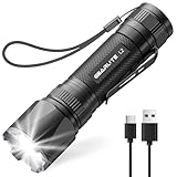GEARLITE Taschenlampe Led Aufladbar, Superhelle Zoombare 2200 Lumen Mini Torch mit 3 Lichtmodi & Langer Betriebsdauer, IP65 Wasserdicht Taktische Handlampe für Camping Angeln Wandern Outdoor, Notfäll