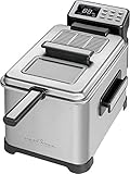 Profi Cook PC-FR 1088 Kaltzonen-Fritteuse, Deckel mit Sichtfenster, LCD-Display 6 elektrisch-regelbare Frittierprogramme, 2500 W, 4 L, schwarz/edelstahl