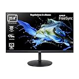 Acer CB242Y Monitor 23,8 Zoll (60 cm Bildschirm) Full HD, 75Hz HDMI/DP, 60Hz VGA, 1ms (VRB), HDMI 1.4, DP 1.2, VGA, höhenverstellbar, drehbar, HDMI/DP FreeSync,Schwarz
