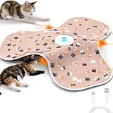 Interaktives Katzenspielzeug | Leises Bewegungsspiel mit beweglichen versteckten Lockreizen | Aufladbares Katzen Bereicherungsspielzeug,Für Wohnungsecke, Alleinzeit, Spielbereich, Zuhause Und Wohnzimm