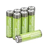 Amazon Basics AA-Batterien mit hoher Kapazität, NiMH, wiederaufladbar, 2400 mAh, vorgeladen, 8 Stück