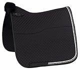 Equinate Lammfell Schabracke Star mit Strasssteinen Warmblut Dressur Schwarz