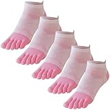 GINZIN Zehensocken Damen Sneaker Socken,Atmungsaktive Five Fingers Running Socken,Baumwolle Damensocken 5 Paar (DE/NL/SE/PL, Numerisch, 39, 42, Rosa)