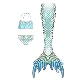 GFPGNDFHG Angebote des Tages Heute Angebot des Tages Blitzangebot Schwimmflossen Kinder Meerjungfrau Flosse Kleid Mädchen Damen Badeanzug 152 Mermaid Kostüm Flossen Bademode Meerjungfrauenflosse 140