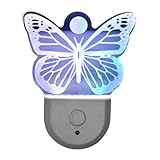 Schmetterlings-Nachtlichter für Schlafzimmer, Nachtlichter für Kinder, Nachtlichter für Kinder, Schmetterlings-LED-Nachtlichter in 6 Farben, die an die Wand angeschlossen werden, Stimmungsbeleuchtung