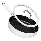 Bratpfannen – antihaftbeschichtete Pfanne | Bratpfanne mit Deckel | Titan-Kochgeschirr mit Keramikbeschichtung | Antihaft- und Pfanne für Elektropfanne Induktion und Backofen