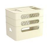 WiFi Routers Storage Box，TV accessory organization,3 Tier Plastic Multifunctional Power Cord Socket Shelf for Cable Boxes, Remotes, Game Consoles and TV Components(Milchig weiß)