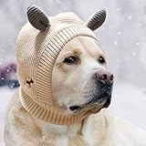 Leise Ohren für Hunde, Hunde-Ohrenschützer Lärmschutz Gestrickte Hundehüte, Welpenmütze für Haustiere, Hunde, Katzen, Angstlinderung, beruhigend