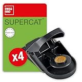SWISSINNO Mausefalle SuperCat | Effizient + Wiederverwendbar mit Erdnussbutter-Köder | Sofortiges Fangen + Töten | Verwendung im Innen- und Außenbereich | 4X Fallen