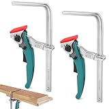 Führungsschiene Hebelzwinge, Ganzstahl Tischzwinge mit Hebelgriff, Schnellspanner Zwinge mit 160mm Kapazität und 60mm Kehlentiefe zum Schleifen, Schneiden, 2 Stück