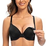 MELENECA Damen Still BH Vollschalen mit Bügel Grosse Grössen Stillen Schwangerschafts Schwarz-Konvertieren 85D