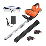 21V Akku Heckenschere mit 2 Akkus & Ladegerät | 800W 50CC | 51cm Schneidklinge | Teleskop Heckenschere Akku für präzises Heckenschneiden