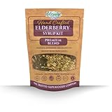 Holunderwise Bio-Holundersirup-Set – einfach zu bedienen, DIY-Holundersirup-Set mit Holunderbeeren, Hagebutten, Ingwer, Echinacea, Zimt und Nelken, macht 907 ml Sirup, Brühbeutel im Lieferumfang