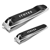 Ithyes Nagelknipser Set 2 Stücke für dicke Nägel Nagelschneider Edelstahl Fingernagel knipser und Fußnagelknipser mit für Damen und Herren groß,Maniküre Nagelzange nail clipper nagelzwicker