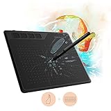 GAOMON S620 Zeichentablett mit 8192 Druckstufen batterielosem Stift AP32 und Handschuh, kompatibel mit Windows und Mac