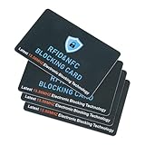 Bewudy 4 Stück RFID Blocker Card, RFID Schutz Blocker Karte NFC Schutzhüllen für Geldbörse Kreditkarte Bank Karte (5,5 × 8,5cm)