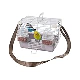 Reisebirdkäfig - Tragbarer Papageikäfig für Sittiche, Wellensittiche und kleine Vögel, umfasst Handle und abnehmbares Tablett, ideal für Vet -Tierarztbesuche, Haustierträger und Vogel Transportkäfig,